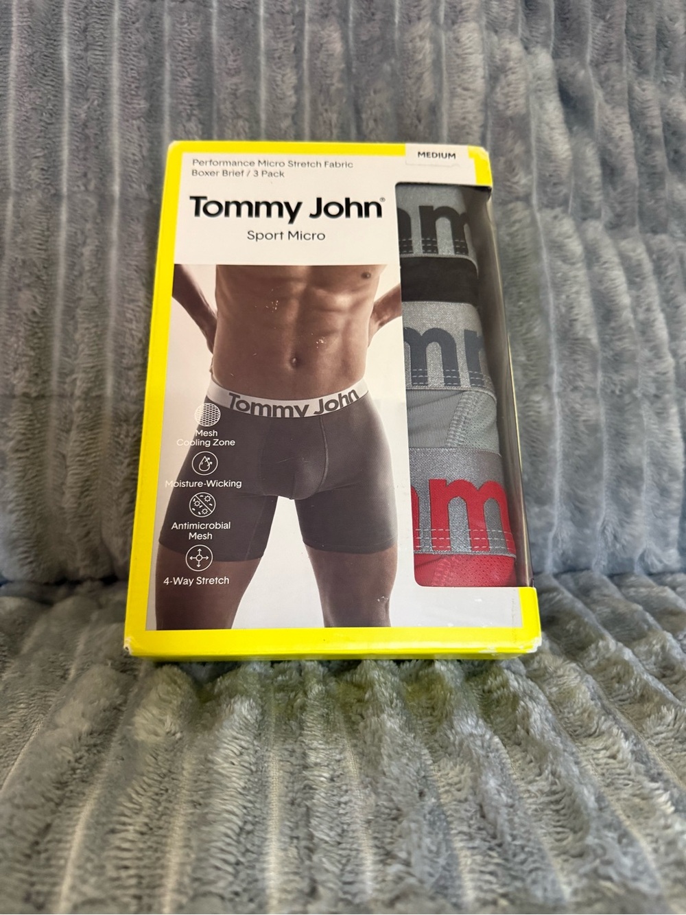 Tommy John 3-Pack Boxer Briefs - Black, Gray, Red